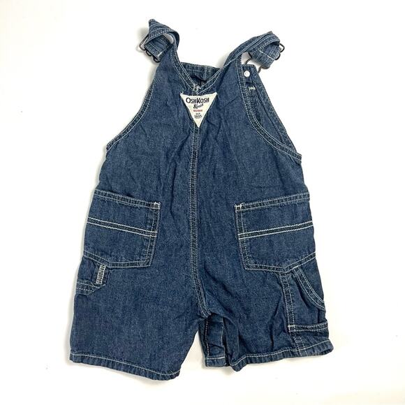 Osh Kosh Surf Co Chambray Denim Overalls Shorteralls Shortalls 18m - Picture 3 of 5